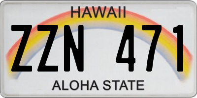 HI license plate ZZN471