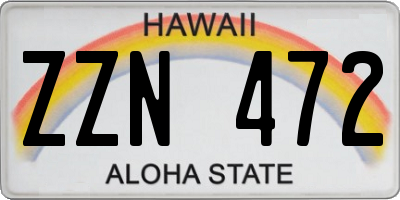 HI license plate ZZN472