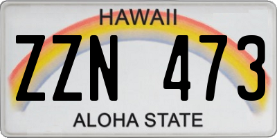 HI license plate ZZN473