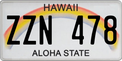 HI license plate ZZN478