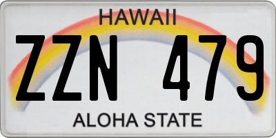 HI license plate ZZN479