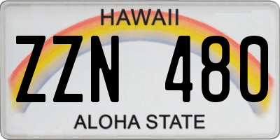 HI license plate ZZN480