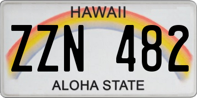 HI license plate ZZN482