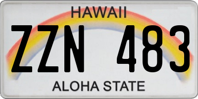 HI license plate ZZN483