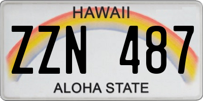 HI license plate ZZN487