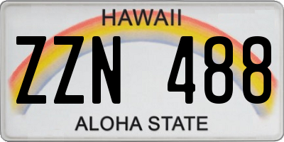 HI license plate ZZN488