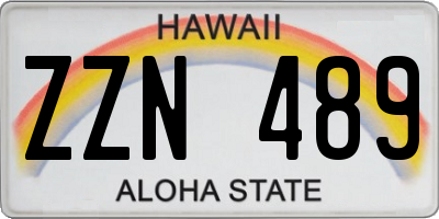 HI license plate ZZN489