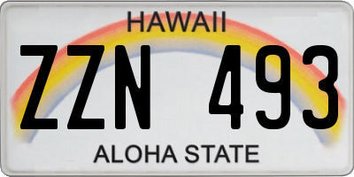 HI license plate ZZN493