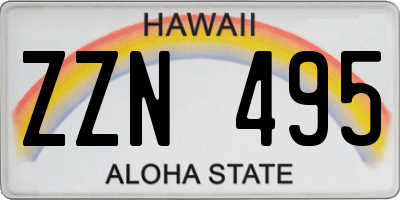 HI license plate ZZN495