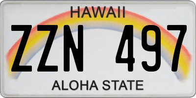 HI license plate ZZN497