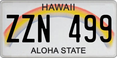 HI license plate ZZN499