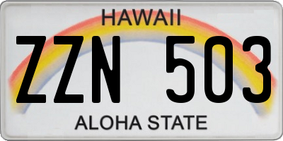 HI license plate ZZN503