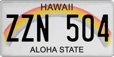 HI license plate ZZN504