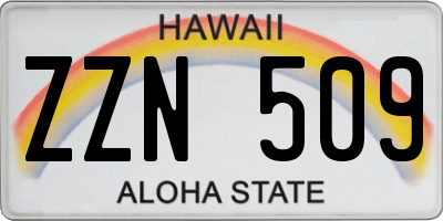 HI license plate ZZN509