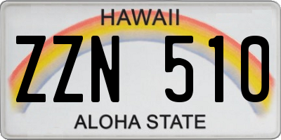 HI license plate ZZN510