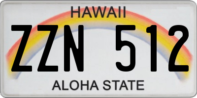 HI license plate ZZN512