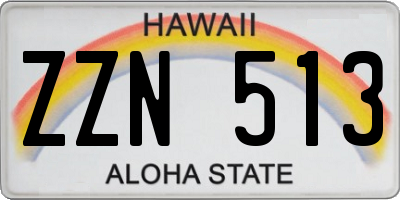 HI license plate ZZN513