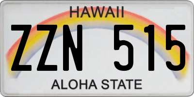 HI license plate ZZN515