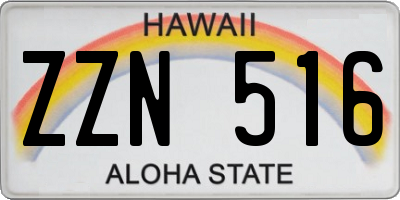 HI license plate ZZN516