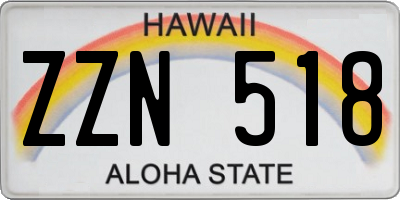 HI license plate ZZN518