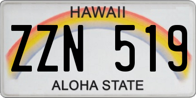 HI license plate ZZN519