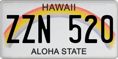 HI license plate ZZN520