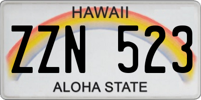 HI license plate ZZN523