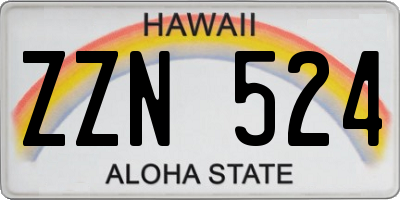 HI license plate ZZN524