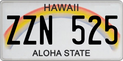 HI license plate ZZN525