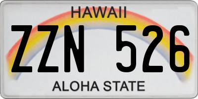 HI license plate ZZN526