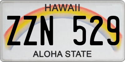 HI license plate ZZN529