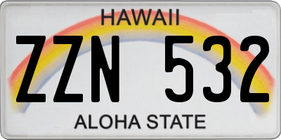 HI license plate ZZN532