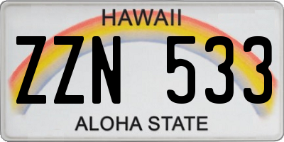 HI license plate ZZN533