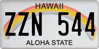 HI license plate ZZN544