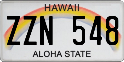 HI license plate ZZN548