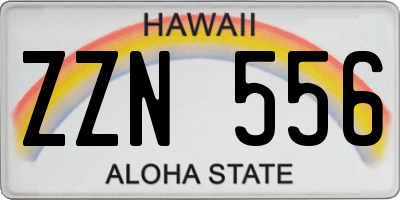 HI license plate ZZN556