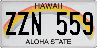 HI license plate ZZN559