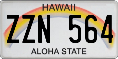 HI license plate ZZN564