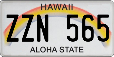 HI license plate ZZN565