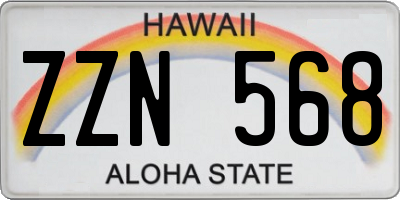 HI license plate ZZN568