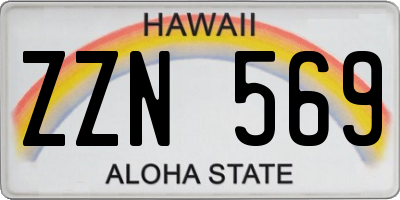 HI license plate ZZN569