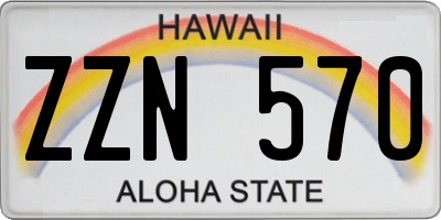 HI license plate ZZN570