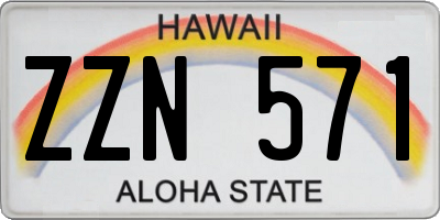 HI license plate ZZN571