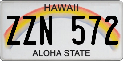 HI license plate ZZN572