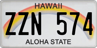 HI license plate ZZN574