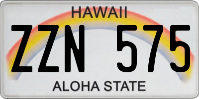 HI license plate ZZN575