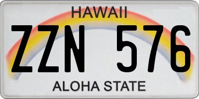 HI license plate ZZN576