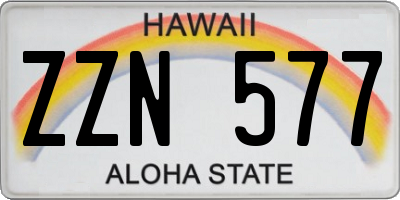 HI license plate ZZN577