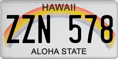 HI license plate ZZN578