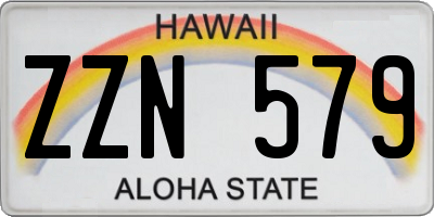 HI license plate ZZN579